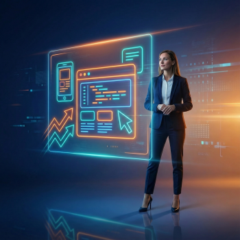 Grafika wizerunkowa dla działu technologia i rozwiązania